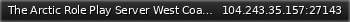 Маленький баннер сервера: The Arctic Role Play Server West Coast USA