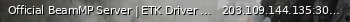 Маленький баннер сервера: Official BeamMP Server | ETK Driver Experience Center (2) | 1 Vehicle