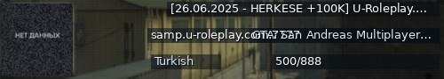 Большой баннер сервера: [26.06.2025 - HERKESE +100K] U-Roleplay.com