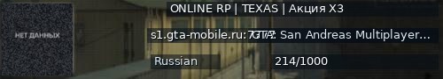 Большой баннер сервера: ONLINE RP | TEXAS | Акция X3
