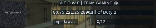 Большой баннер сервера: A T O W E | TEAM GAMING  @