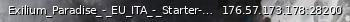 Маленький баннер сервера: Exilium_Paradise_-_EU_ITA_-_Starter-Kit_-_Max_Loot_-_NOOB_FRIENDLY