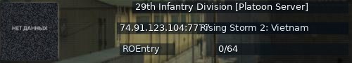 Большой баннер сервера: 29th Infantry Division [Platoon Server]