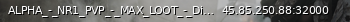 Маленький баннер сервера: ALPHA_-_NR1_PVP_-_MAX_LOOT_-_Discord.gg/alphadeadside_-_Active_admins