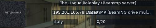 Большой баннер сервера: The Hague Roleplay (Beammp server)