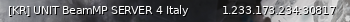 Маленький баннер сервера: [KR] UNIT BeamMP SERVER 4 Italy
