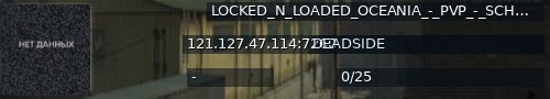 Большой баннер сервера: LOCKED_N_LOADED_OCEANIA_-_PVP_-_SCHEDULED_WEEKEND_RAIDS_-_HIGH_LOOT_-_MAX_MISSIONS