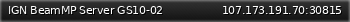 Маленький баннер сервера: IGN BeamMP Server GS10-02
