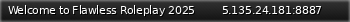 Маленький баннер сервера: Welcome to Flawless Roleplay 2025