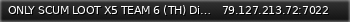 Маленький баннер сервера: ONLY SCUM LOOT X5 TEAM 6 (TH) Discord.gg/FVkeukhpk9