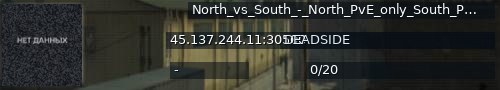 Большой баннер сервера: North_vs_South_-_North_PvE_only_South_PvP_-_Dont_stray_too_far_-_cheaters_and_trolls_will_be_banned