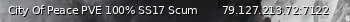 Маленький баннер сервера: City Of Peace PVE 100% SS17 Scum