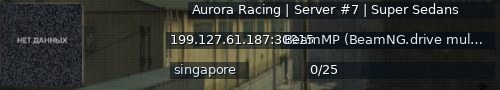 Большой баннер сервера: Aurora Racing | Server #7 | Super Sedans