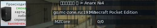 Большой баннер сервера: ＭＣＺｏｎｅ  > Anarx №4