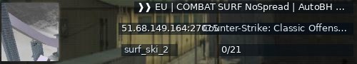 Большой баннер сервера: ❱❱ EU | COMBAT SURF NoSpread | AutoBH | CSCO.PL ❰❰