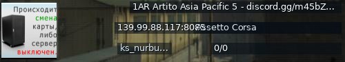 Большой баннер сервера: 1AR Artito Asia Pacific 5 - discord.gg/m45bZGpB6X - Nurburgring - GT Cars ℹ8085