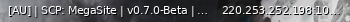 Маленький баннер сервера: [AU] | SCP: MegaSite | v0.7.0-Beta | Closing Tonight! | discord.g