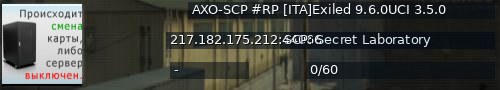 Большой баннер сервера: AXO-SCP  #RP  [ITA]Exiled 9.6.0UCI 3.5.0