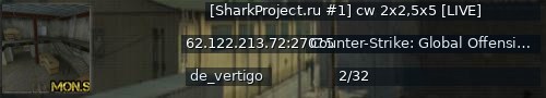 Большой баннер сервера: [SharkProject.ru #1] cw 2x2,5x5 [LIVE]