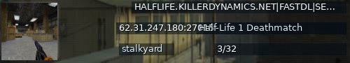 Большой баннер сервера: HALFLIFE.KILLERDYNAMICS.NET|FASTDL|SEV'S MOD+|TIMELEFT 3:53