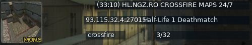 Большой баннер сервера: (33:10) HL.NGZ.RO CROSSFIRE MAPS 24/7