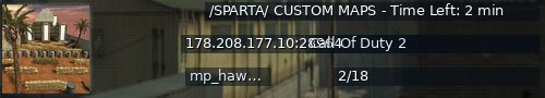 Большой баннер сервера: /SPARTA/ CUSTOM MAPS - Time Left: 2 min