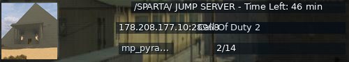 Большой баннер сервера: /SPARTA/ JUMP SERVER - Time Left: 46 min