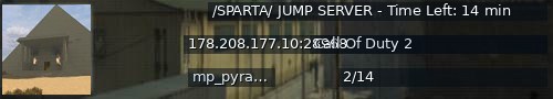 Большой баннер сервера: /SPARTA/ JUMP SERVER - Time Left: 14 min