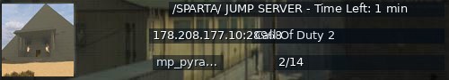 Большой баннер сервера: /SPARTA/ JUMP SERVER - Time Left: 1 min
