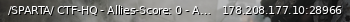 Маленький баннер сервера: /SPARTA/ CTF-HQ - Allies-Score: 0 - Axis-Score: 0 - Time Left: -5669 min