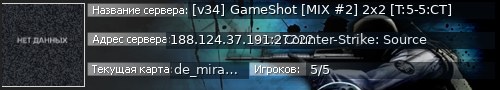 Большой баннер сервера: [v34] GameShot [MIX #2] 2x2 [T:5-5:CT]