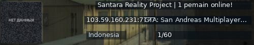 Большой баннер сервера: Santara Reality Project | 1 pemain online!