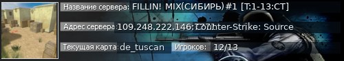Большой баннер сервера: FILLIN! MIX(СИБИРЬ)#1 [T:1-13:CT]