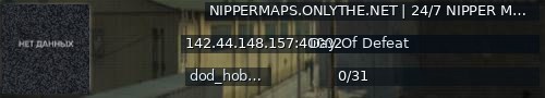 Большой баннер сервера: NIPPERMAPS.ONLYTHE.NET | 24/7 NIPPER MAPS ONLY | FASTDL