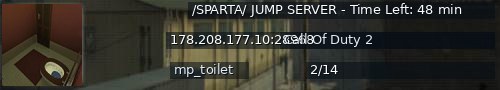Большой баннер сервера: /SPARTA/ JUMP SERVER - Time Left: 48 min