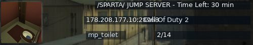 Большой баннер сервера: /SPARTA/ JUMP SERVER - Time Left: 30 min