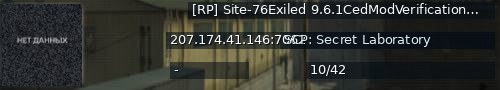 Большой баннер сервера: [RP] Site-76Exiled 9.6.1CedModVerification27098