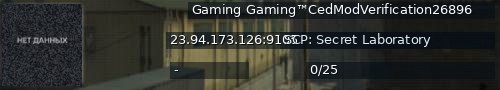 Большой баннер сервера: Gaming Gaming™CedModVerification26896