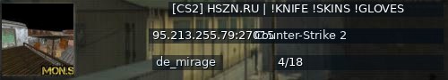 Большой баннер сервера: [CS2] HSZN.RU | !KNIFE !SKINS !GLOVES