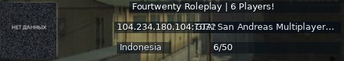 Большой баннер сервера: Fourtwenty Roleplay | 6 Players!
