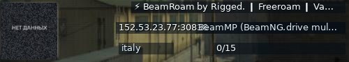 Большой баннер сервера: ⚡ BeamRoam by Rigged. ❙ Freeroam ❙ Vanilla+ • Slipstream ❙ Italy ❙ BeamRoam:BeamSharp:Beam#