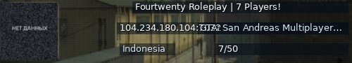 Большой баннер сервера: Fourtwenty Roleplay | 7 Players!