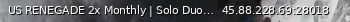 Маленький баннер сервера: US RENEGADE 2x Monthly | Solo Duo Trio Quad | 50% Upkeep |