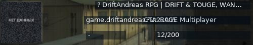 Большой баннер сервера: ? DriftAndreas RPG | DRIFT & TOUGE, WANGAN, MAPS | v1.6.4 [1.1]