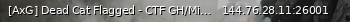 Маленький баннер сервера: [AxG] Dead Cat Flagged - CTF GH/MinstaGib, very low latency.