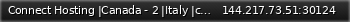 Маленький баннер сервера: Connect Hosting |Canada - 2 |Italy |connecthosting.net