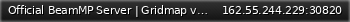 Маленький баннер сервера: Official BeamMP Server | Gridmap v2 (1) | 1 Vehicle