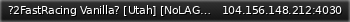 Маленький баннер сервера: ?2FastRacing Vanilla? [Utah] [NoLAG | FastJoin | DonatorPerks] Discord: discord.2fast.racing [Hosted By: BeamHost.Net]