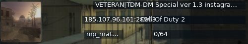 Большой баннер сервера: VETERAN|TDM-DM Special ver 1.3 instagram ivanterzic20