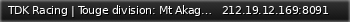 Маленький баннер сервера: TDK Racing | Touge division: Mt Akagi | tdkracing.ru - discord.gg/UhtjbVcP3h ℹ8091